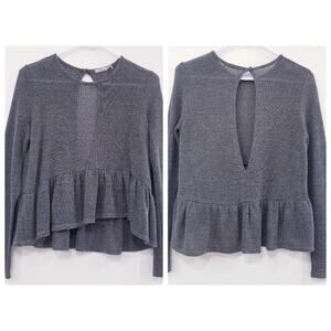 Urban Outfitters Kimchi Blue Knit Blouse Open Back Long Sleeves